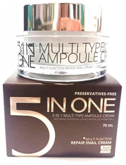 Ампульный крем с муцином улитки 5 в 1 «Multi Type Ampoule Repair Snail Cream»