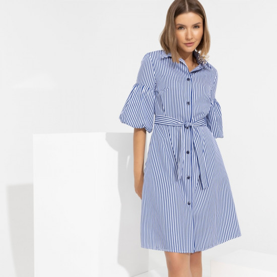 Платье женское Убежим от папарацци (блю, с поясом)