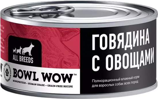 Корм влажный для собак с говядиной и овощами «Monoprotein»