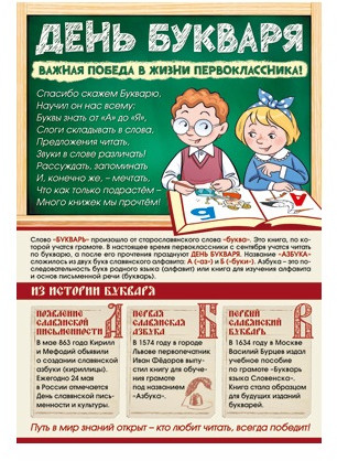 Плакат для оформления интерьера «День Букваря»