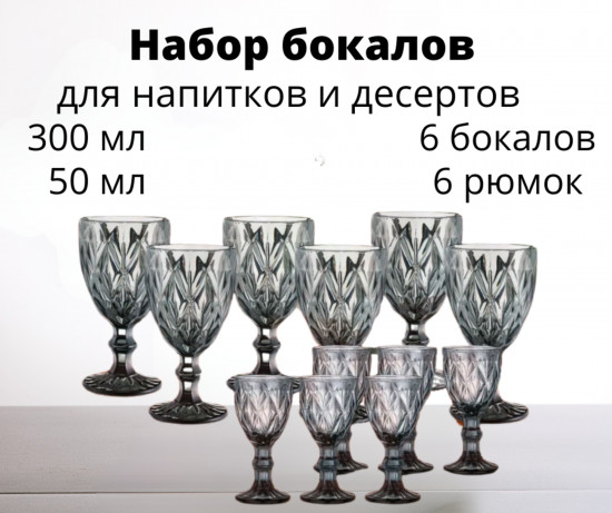 Набор бокалов и рюмок