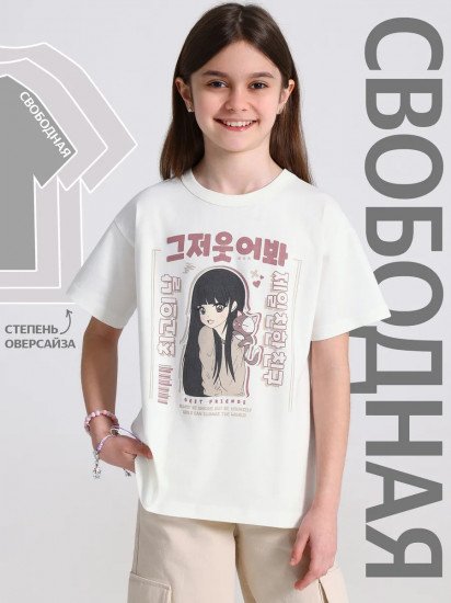 Футболка для девочек «Кошка на плече»