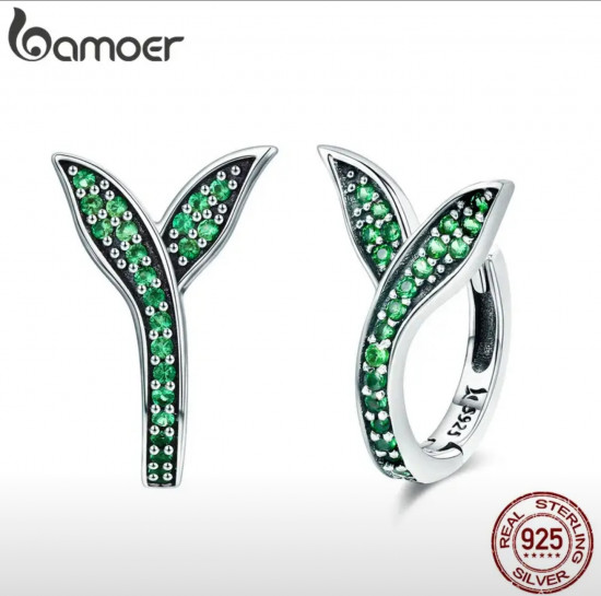 Серьги из серебра с фианитами