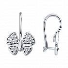 Серьги из серебра с фианитами