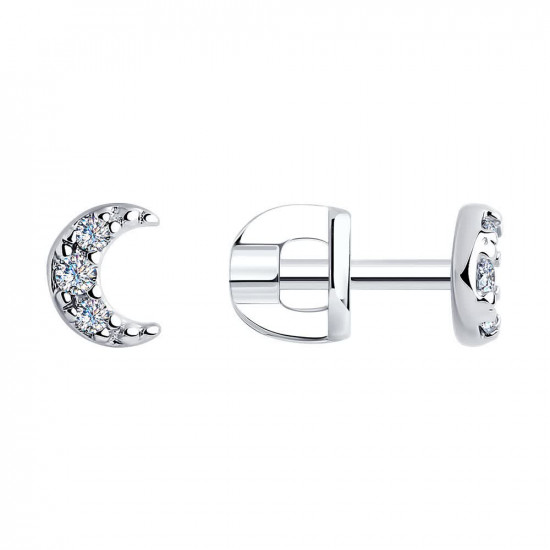 Серьги из серебра с фианитами