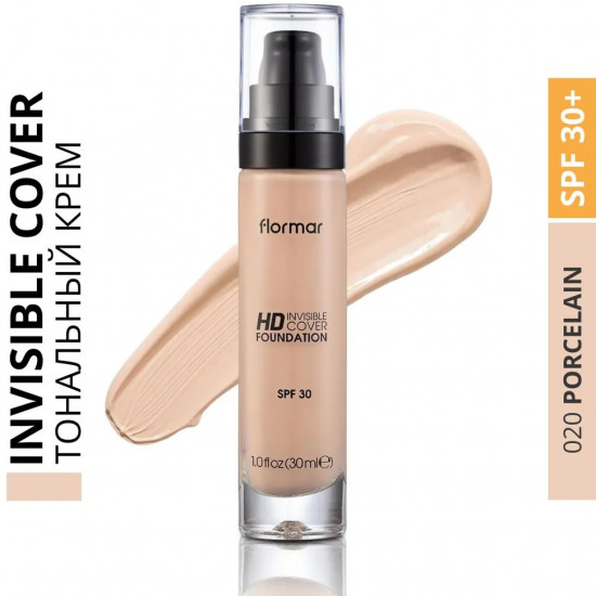 Тональный крем «Invisible Cover HD Foundation» SPF30, оттенок 020 Porcelain