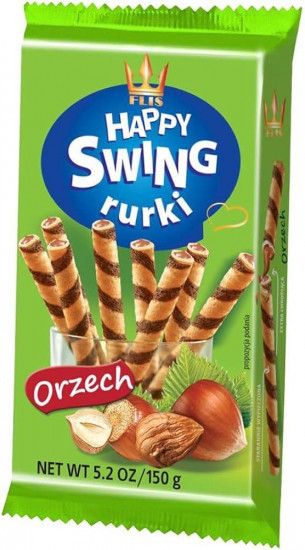 Трубочки вафельные с начинкой из лесного ореха «Happy Swing Rolls Nut»