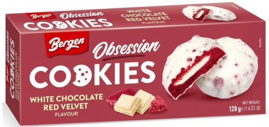 Печенье с кремом в белом шоколаде Красный бархат «Cookies with Chocolate Red Velvet»