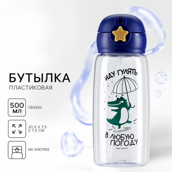 Бутылка для воды «Иду гулять в любую погоду»