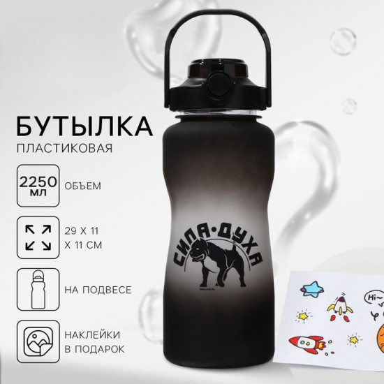 Бутылка для воды с наклейками «Сила духа»