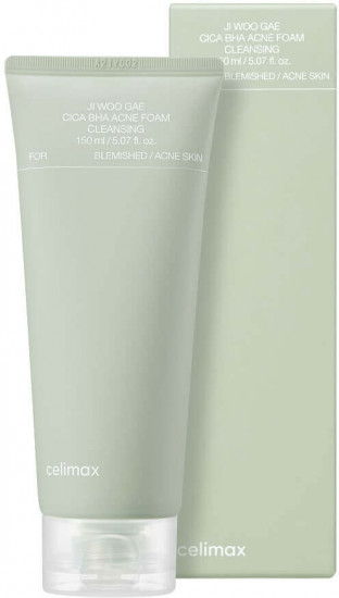 Очищающая пенка с BHA-кислотой и центеллой «Ji Woo Gae Cica BHA Acne Foam Cleansing»