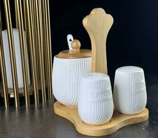Набор для специй с сахарницей на подставке «Bamboo»
