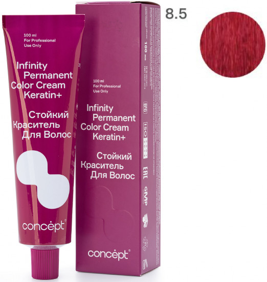 Краситель для волос стойкий «Permanent Color Cream Keratin+», оттенок 8.5 Блондин красный