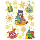 Украшение новогоднее оконное "Мальчик на санках"