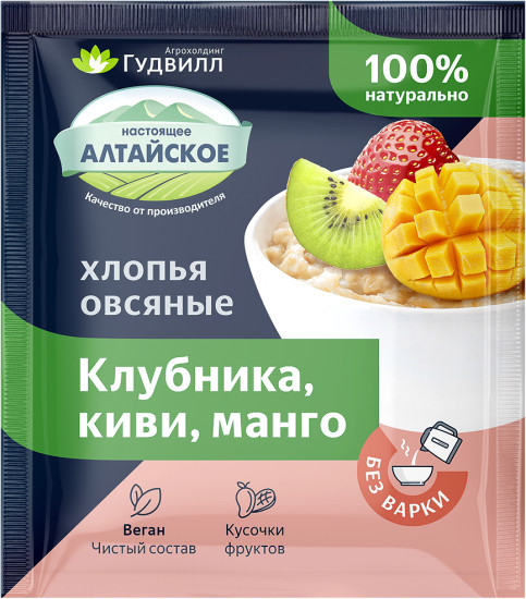 Хлопья овсяные «Клубникой, киви, манго»