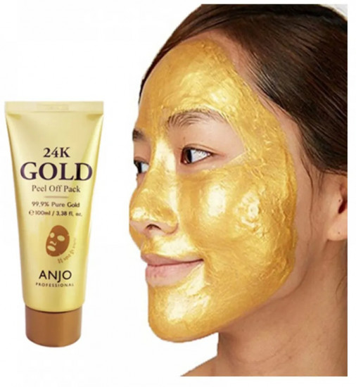 Маска-плёнка с 24 каратным золотом омолаживающая «24K Gold Peel Off Pack Anjo»