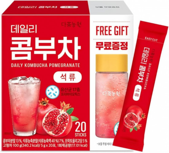 Освежающий напиток со вкусом граната «Daily Kombucha Pomegranate»