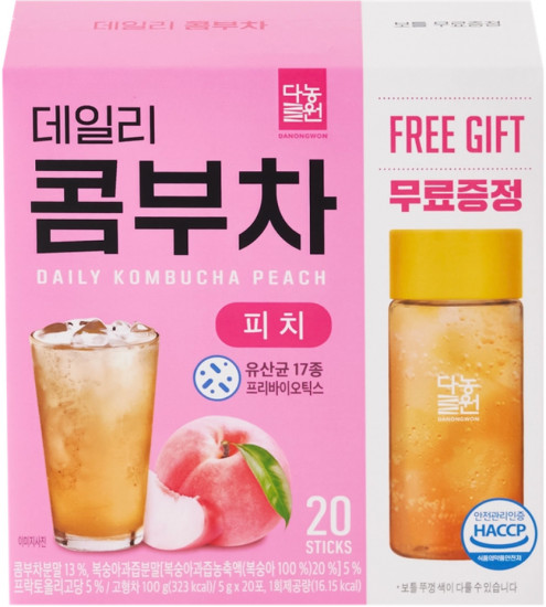 Освежающий напиток со вкусом персика «Daily Kombucha Peach»