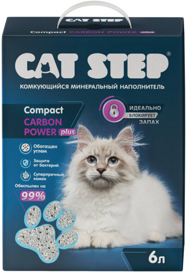 Наполнитель для кошачьего туалета комкующийся минеральный «Carbon Power Plus»