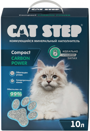 Наполнитель для кошачьего туалета комкующийся минеральный «Carbon Power»