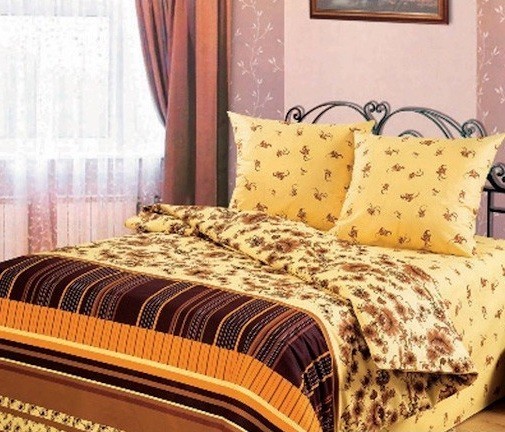 Комплект постельного белья «Меланж» (арт. 10360, 2-спальный люкс, перкаль, 2 наволочки 50х70, простыня на резинке) | Перфект