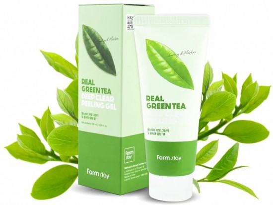 Пилинг-гель для лица с экстрактом зеленого чая отшелушивающий «Real Green Tea Deep Clear Peeling Gel»