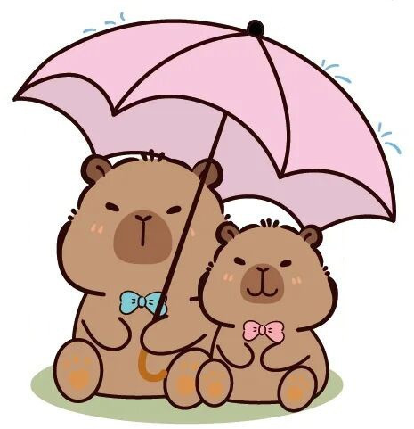 Мозаика алмазная «Capybara under an umbrella»