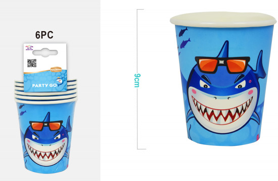 Набор бумажных стаканов «Cool shark»