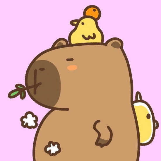 Картина по номерам «Capybara and ducks»