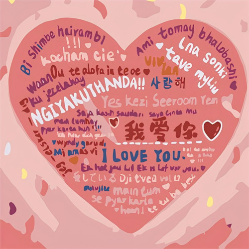 Картина по номерам «Heart with text»