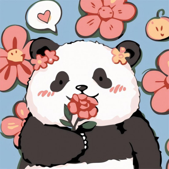 Картина по номерам «Panda in love»