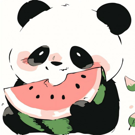 Картина по номерам «Panda with watermelon»