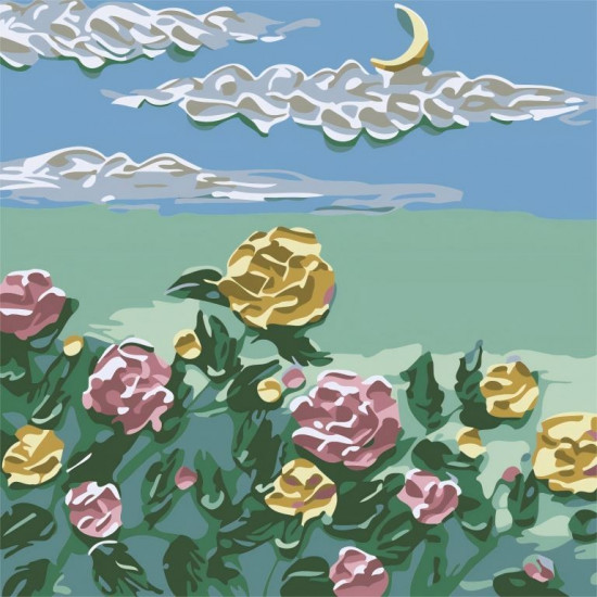 Картина по номерам «Yellow-pink flowers»