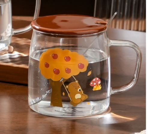 Кружка стеклянная «Funny bear and swing»