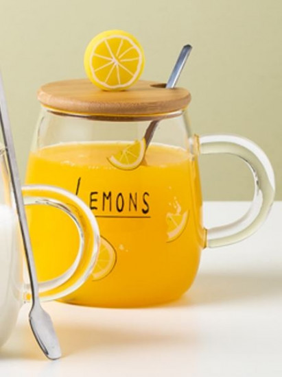 Кружка стеклянная «Juicy slice of lemon»