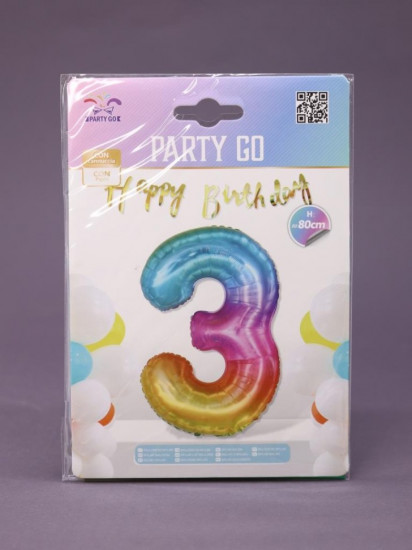 Шар фольгированный «Multicolour numbers»