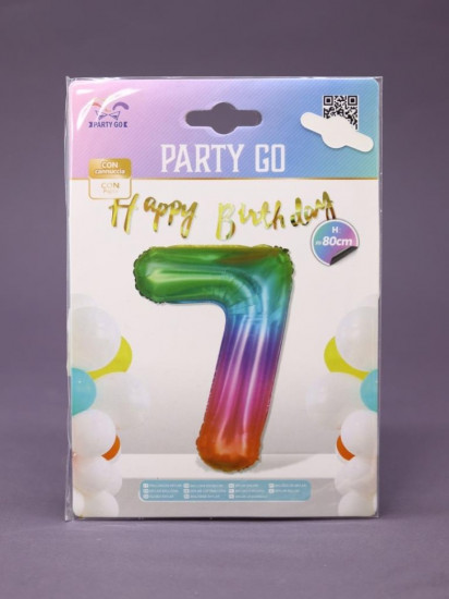 Шар фольгированный «Multicolour numbers»