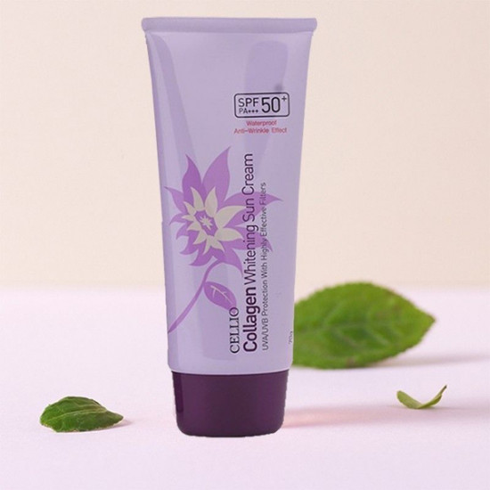 Антивозрастной солнцезащитный крем для лица с коллагеном SPF50+ PA+++ «Collagen Whitening Suncream»