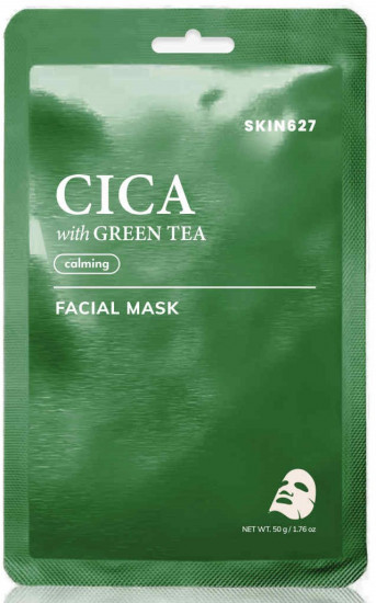 Маска для лица тканевая успокаивающая «Центелла и зеленый чай. Cica with Green Tea Calming Facial Mask»