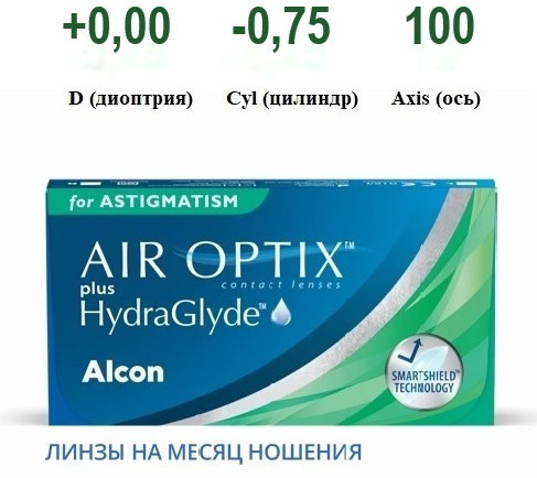Контактные линзы «Air Optix plus Hydraglyde for Astigmatism»