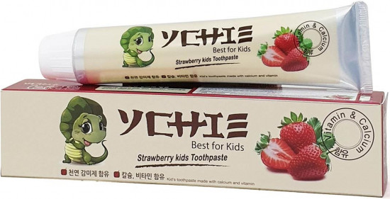 Детская зубная паста без фтора со вкусом клубники «Strawberry Kids Toothpaste»