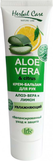 Крем-бальзам для рук увлажняющий «Aloe vera and citrus. Алоэ вера и лимон»