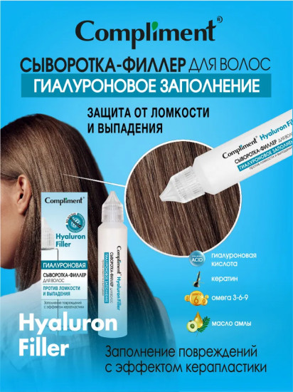 Сыворотка-филлер для волос «Гиалуроновое заполнение»