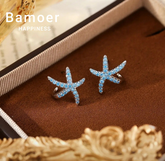 Серьги из серебра «Морская звезда»