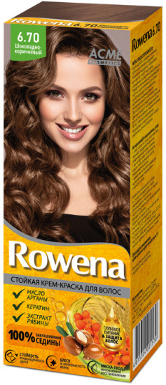 Крем-краска для волос стойкая «Rowena», оттенок 6.70 Шоколадно-коричневый