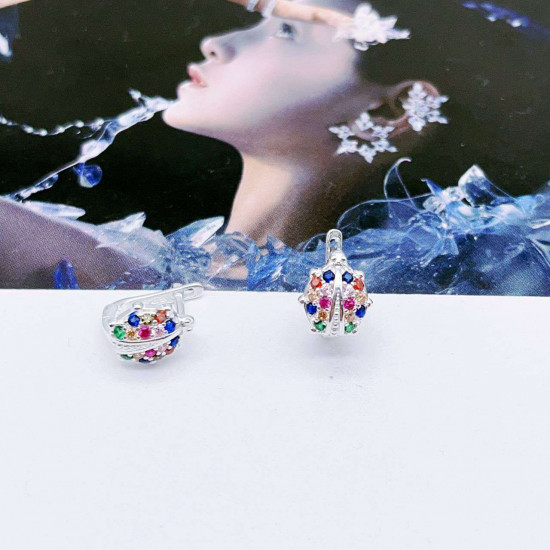 Серьги из серебра с кристаллом
