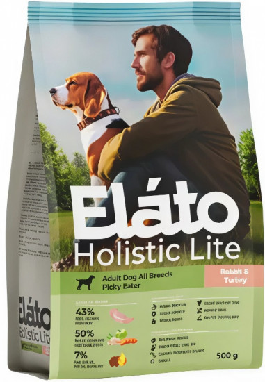 Корм сухой для привередливых собак с кроликом и индейкой «Holistic Lite»