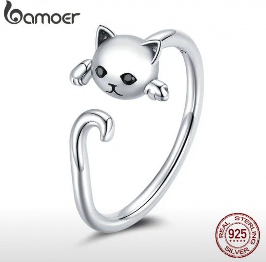 Серебряное кольцо «Кошка»