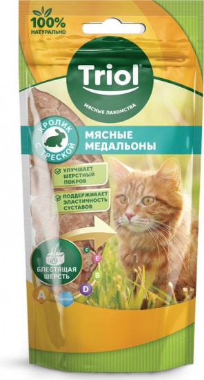 Лакомство для кошек «Мясные медальоны из кролика с треской»