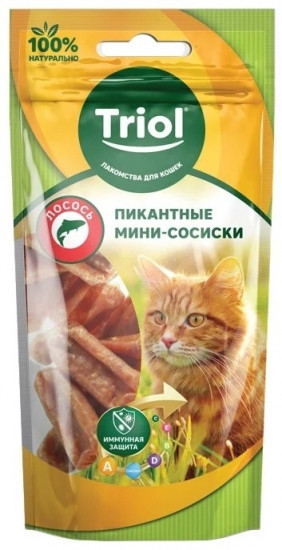 Лакомство для кошек «Пикантные мини-сосиски из лосося»